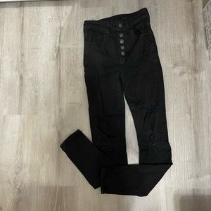 American Eagle Black Ripped Skinny Jeans